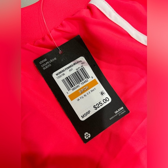 Under Armour UA Women's S Small Fly By 2.0 Running Shorts Pink White Mesh NWT - Picture 4 of 8